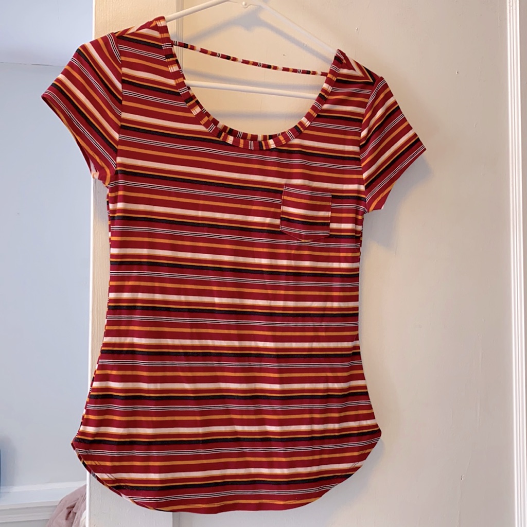 Striped Polyester Top